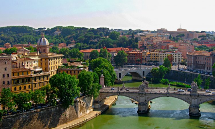 Trastevere, Rome. Arial view of Trastevere, Rome.