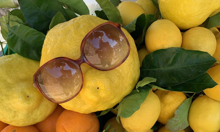 Amalfi lemon, featuring sunglasses